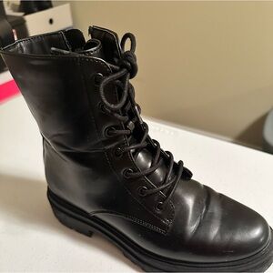 Black combat boots